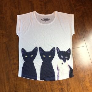 MITTELMEER- Graphic Cats Design Tee. Size OS